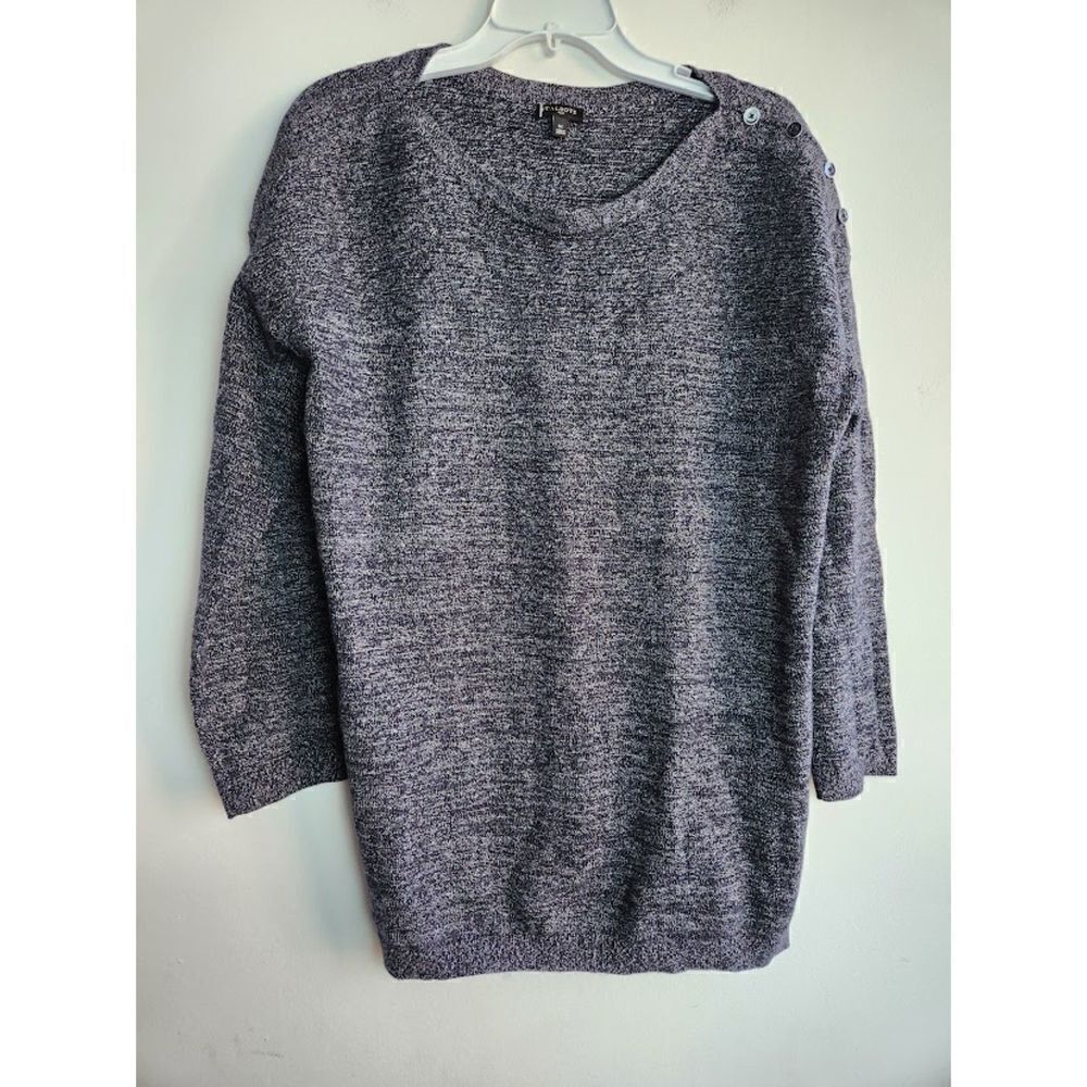 Talbots Plus Women Grey & White Cotton Blend Pullover Knit Sweater size 1X